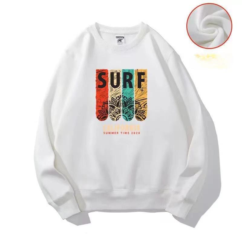 Spring and Autumn New Style National Fashion Sweater Men's Loose Pullover Round Neck Jacket Ins Trendy Velvet Top Long Sleeve