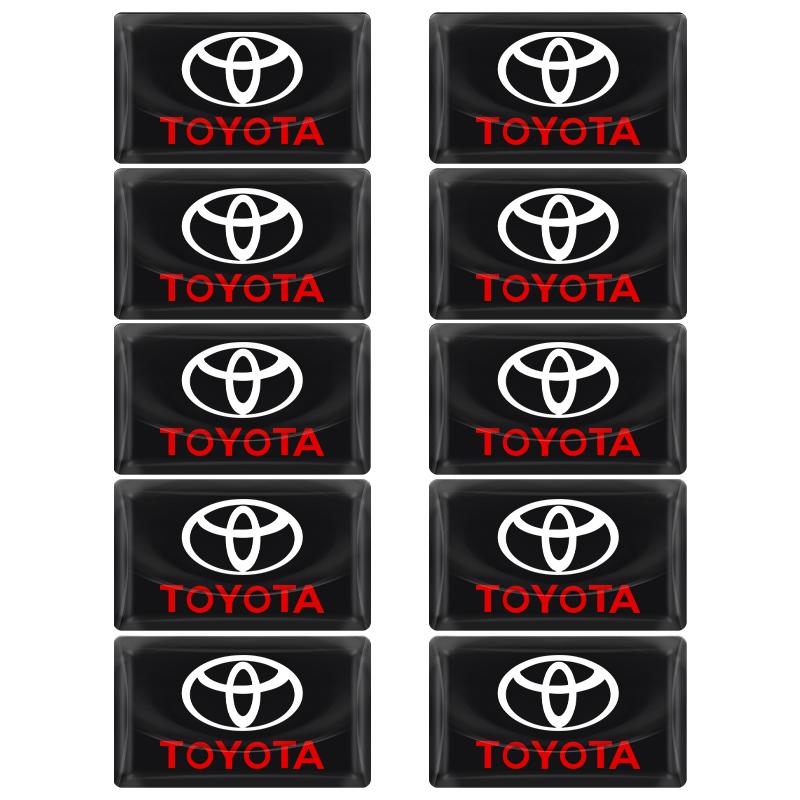 10Pcs Carbon Fiber Steering Wheel Car Logo Emblem 3D Stickers For BMW Mercedes benz Alfa Romeo Dodge Renault Mini Mazda Opel Toyota Ford Jeep Honda