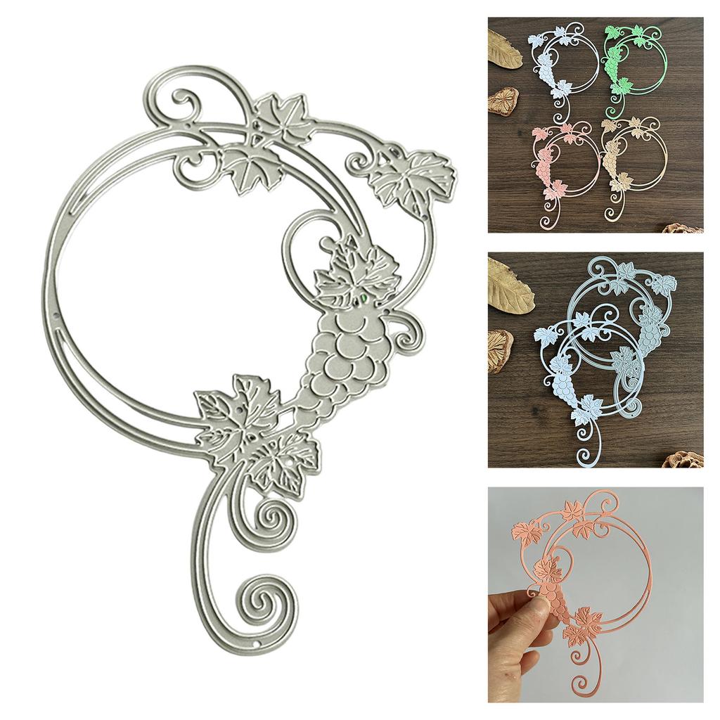 Grape Wreath Die Cut For Scrapbooking Card Making Photo Album Decorative Embossing Paper Die Carbon Steel Cutting Dies