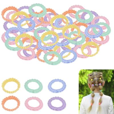 Quasarion Dětské gumičky do vlasů, Barevné, 3 cm, Sada 100 kusů, Roztomilá sada dětských doplňků do vlasů pro holčičky, Miminka, Mateřská škola (Makaronová barva)
