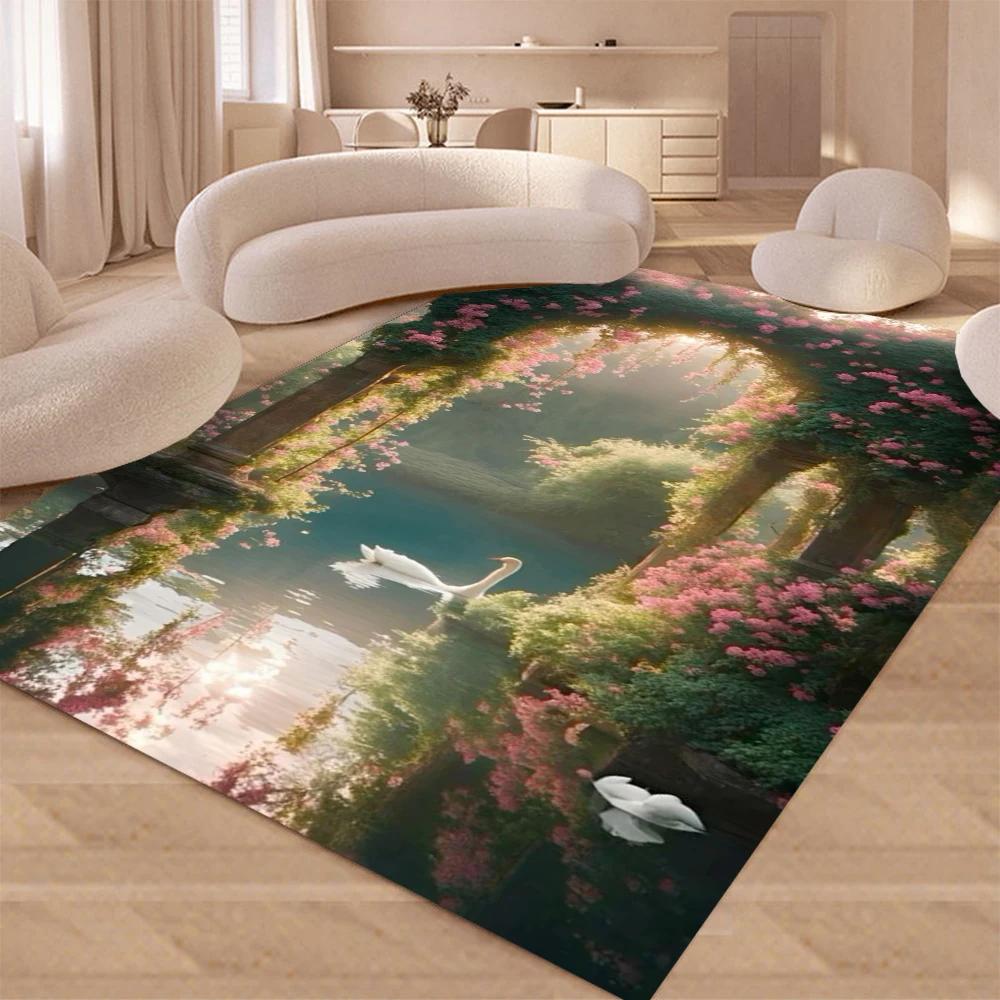 Dream Castle Garden Carpet Rug for Home Living Room Bedroom Sofa Doormat Decor,kids Game Area Rug Floor Mat Gift