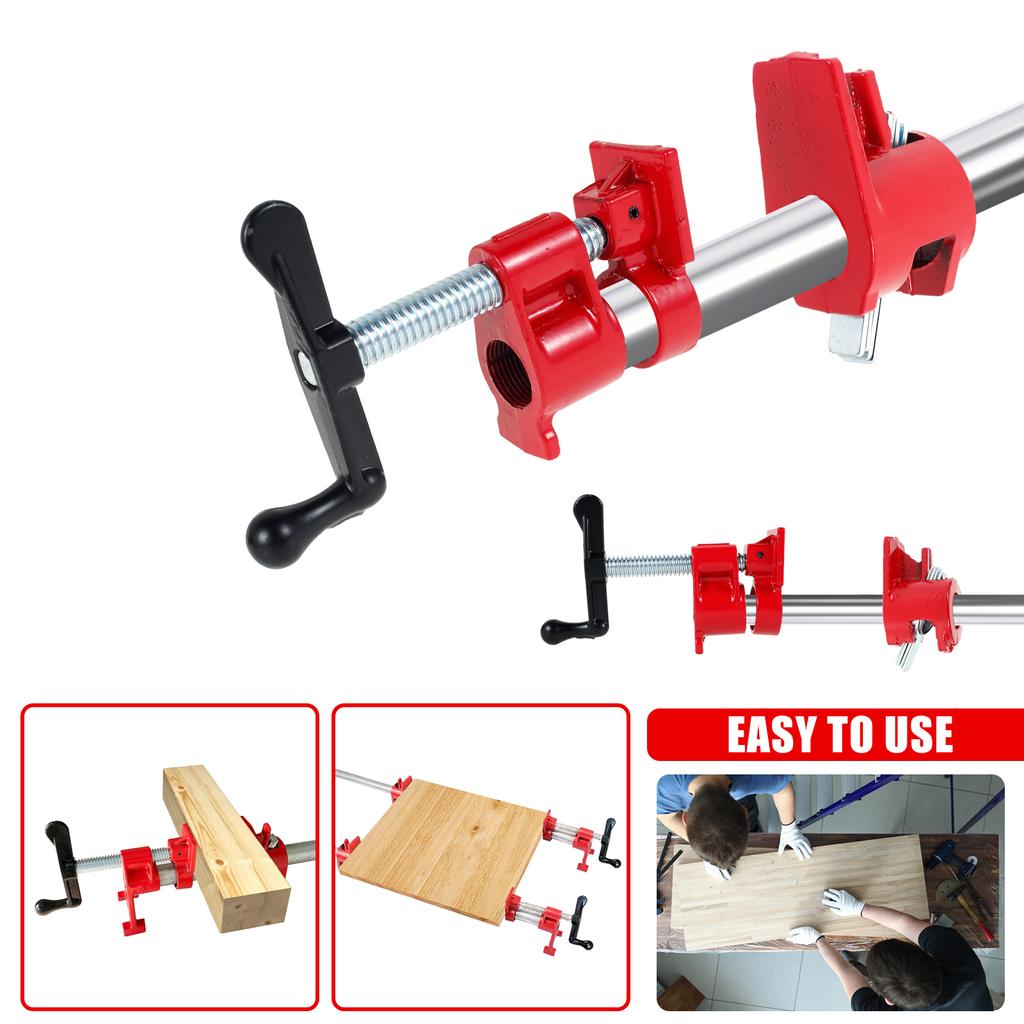 2 Stück 3/4 Zoll Holzleimrohrklemmen-Set Verstellbarer vertikaler Typ und handbetätigter Typ Robuste Holzspannklemme Vorrichtung
