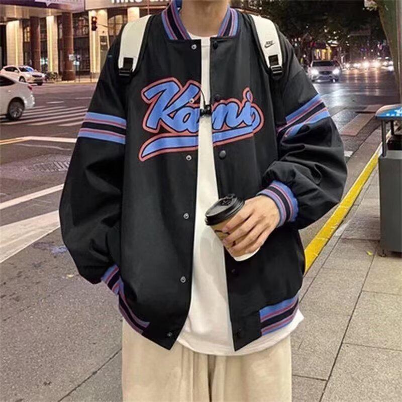 Men's Autumn Waffle Jacket: Trendy Hong Kong Style, Versatile Loose-Fit Baseball Coat for Couples