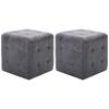 Day and Night - Day and Night Nightstands 2 Units Gray Artificial Suede Leather 30x30x30cm