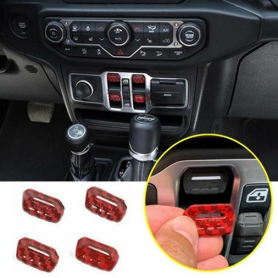 For - Jeep Gladiator JT Car Window Lift Switch Adjust  Button Cover Trim