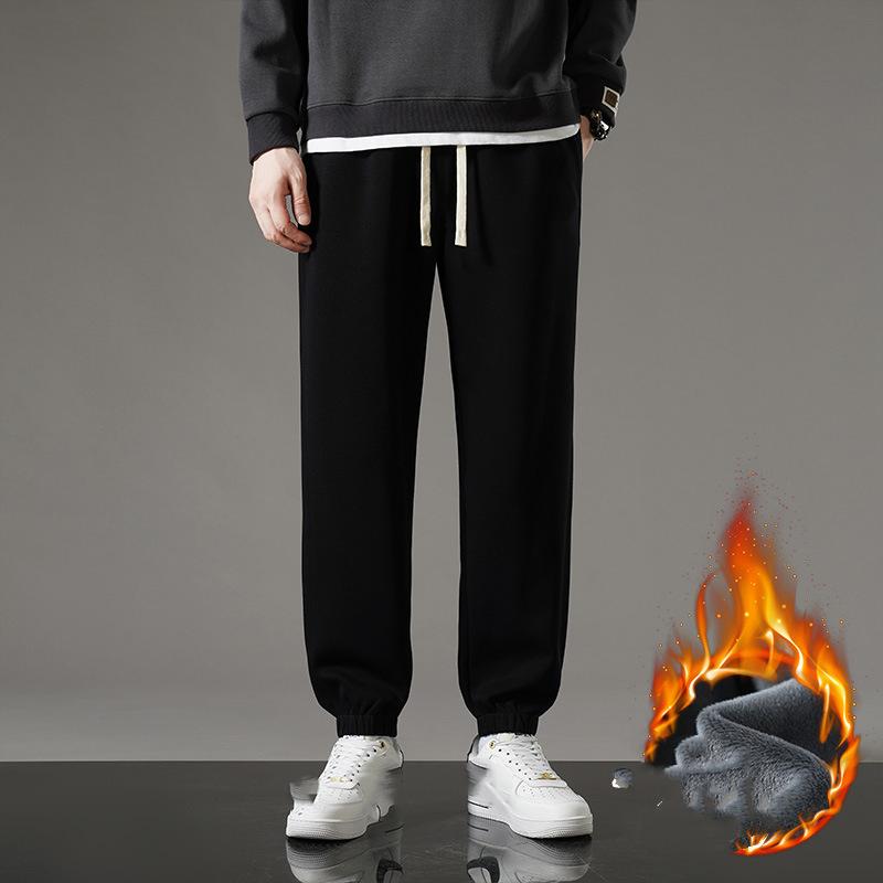 

Мужские зимние свободные утолщенные теплые спортивные брюки со шнуровкой и завязками XS