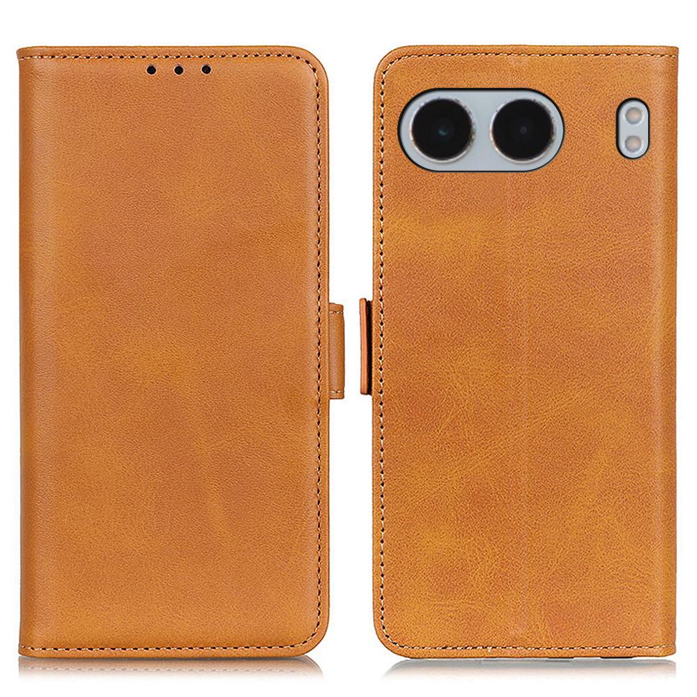 Dla OnePlus Nord 4 Etui Stojak Tekstura Skóry Bydlęcej PU Skórzane Etui na Telefon