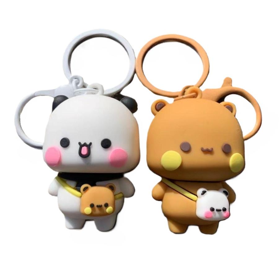 Yier Panda KeyChain Kawaii Bubu Dudu Doll Anime Figure Toy Backpack Hanging Ornaments Cute Pendant Mobile Phone Chain