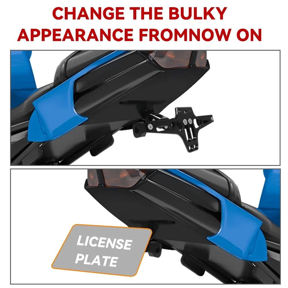 Motorcycle Adjustable Tail Eliminator License Plate Bracket Turn Signal Light For Yamaha Honda Bmw Suzuki Cfmoto Mt07 Mt09 Fz07