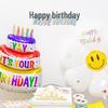 Large Smiley Face Birthday Cake Balloon for Outdoor Party Decorations