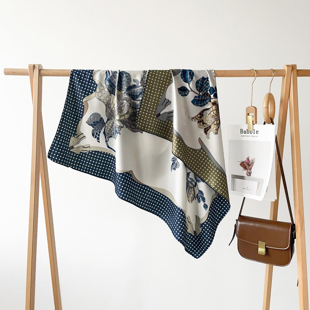 90*90Cm Square Scarf Twill Cotton Feeling Women Head Shawls And Wraps Luxury Print Neck Scarves Hijab Bandana Pashmina