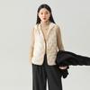 Anti-season Double-sided Coat Wool Cashmere Gold Buckle Women's Coat with Casual Hooded Vest Two-piece Set
