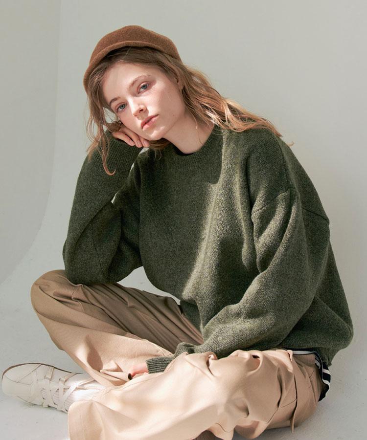Geullounoteu Cozy Leaf Knit [Khaki]