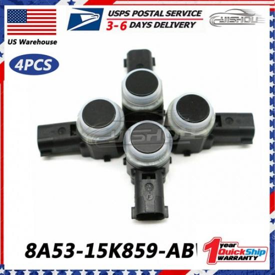4X PDC Bumper Parking Aid Sensor Black For Ford Explorer Focus 8A53-15K859-ABW