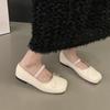 Fashion Bailamos Autumn Women Flats Fashion Square Toe Shallow Ladies Dress Mary Jane Shoes Soft Flat Heel Casual Ballerinas Shoes