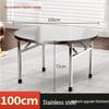 304 Stainless Steel Folding Round Dining Table for Restaurant, Buffet, Outdoor, and Home Use