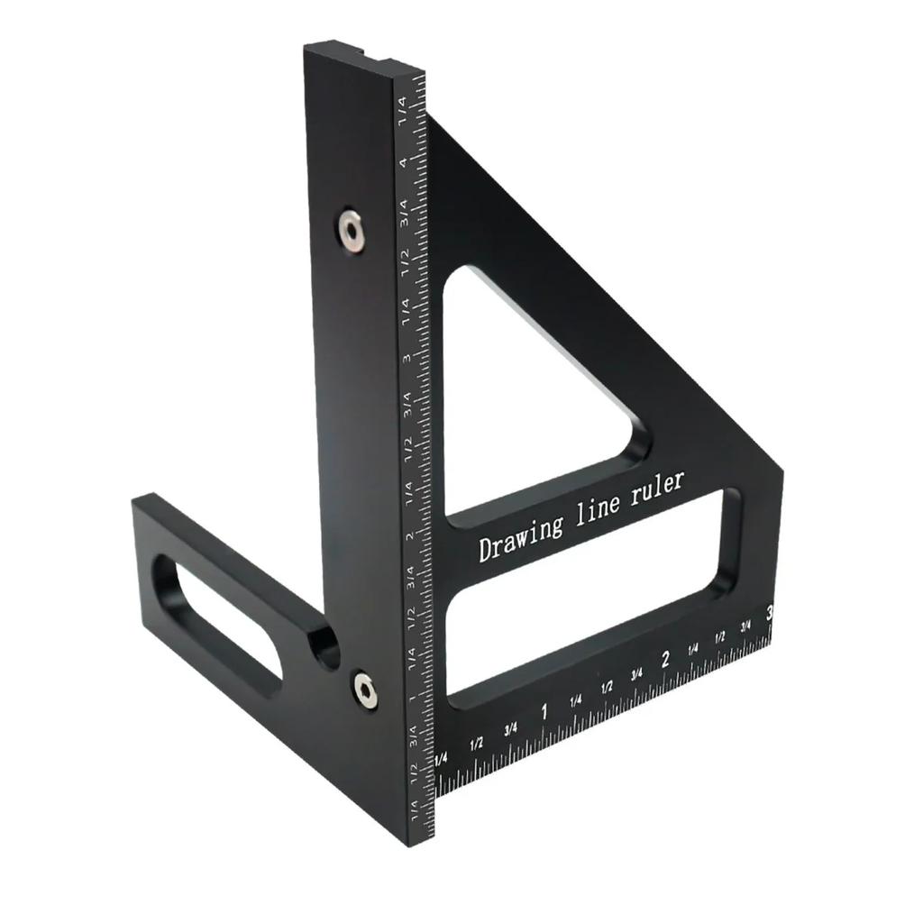 Aluminum Multi-Angle Measuring Ruler Square Protractor for Woodworking Miter Triangle-Ruler Utility Tracing Meter Tool