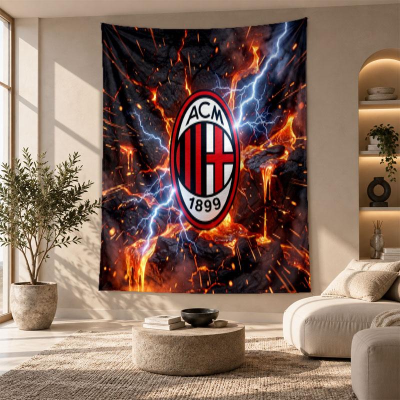 Dekoratif Duvar Halısı, AC Milan Baskılı Duvar Sanatı, Yatak Odası Arka Planı İçin Hafif Duvar Askısı