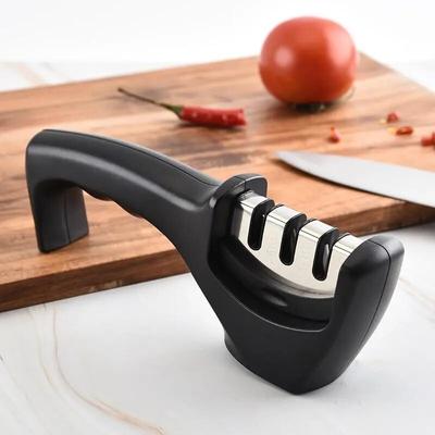 3-level Sharpener Manual Knife Sharpener Kitchen Knife Sharpener with Non-slip Base