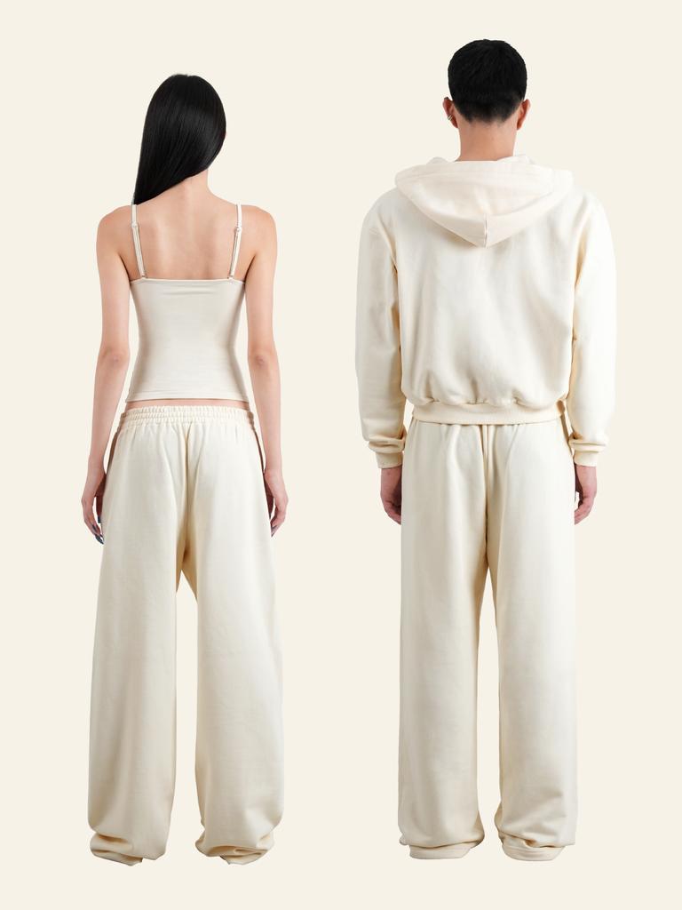 Deoineoseu Wide Leg Sweatpants (Cream)