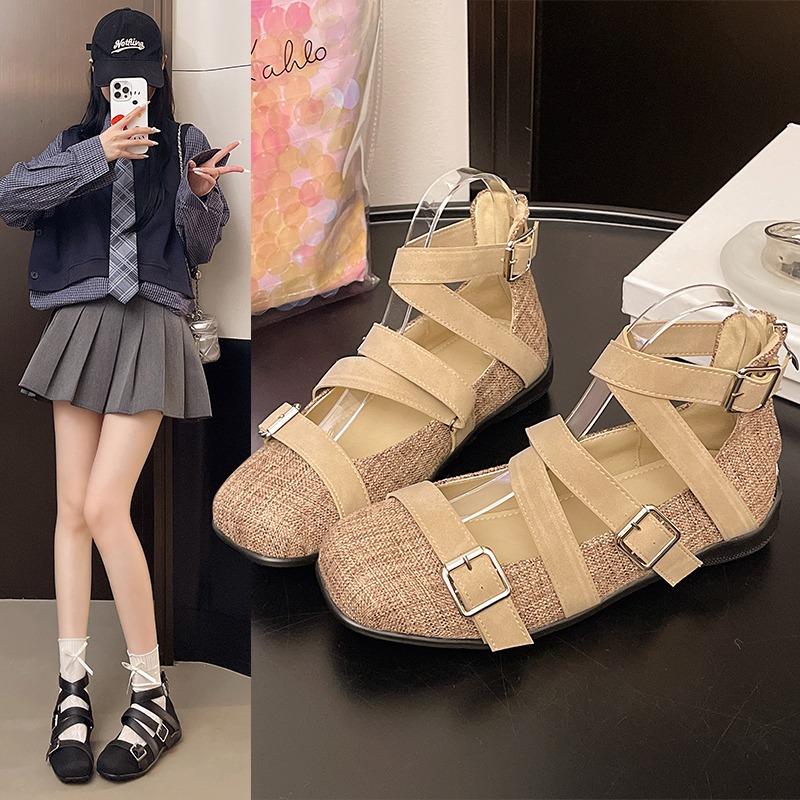 Fashion Women Flats Square Toe Loafers Shoes Casual Sport Sandals New Fashion Summer Sneakers 2025 Walking Shallow Woman Shoes