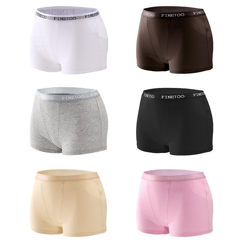 FINETOO Baumwollpanty für Damen, hohe Taille, Boxershorts, bequeme Slips, Damenunterhosen