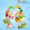 SpongeBob Patrick Star Construction Brick DIY Pineapple Strawberry House Model Bricks Collection Featuring Light Desktop Decoration Children
