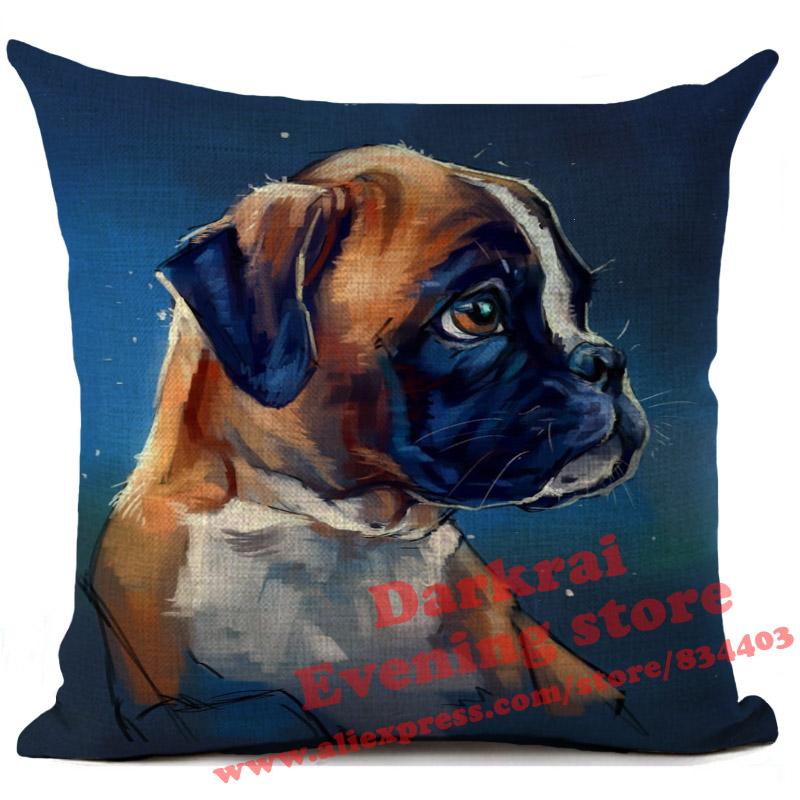 Doberman Greyhound Dachshund Corgi Dog Siberian Husky Linen Cushion Cover Living Room Sofa Throw Pillows Decorative Pillowcase
