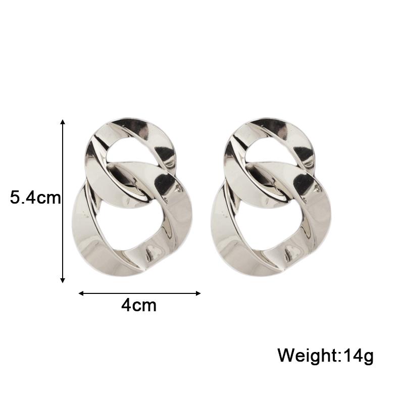 Boucles d'oreilles pendantes torsadées en métal pour femmes, couleur or, alliage enveloppé, déclaration géométrique irrégulière, oreille féminine, zircon, pendientes mujer