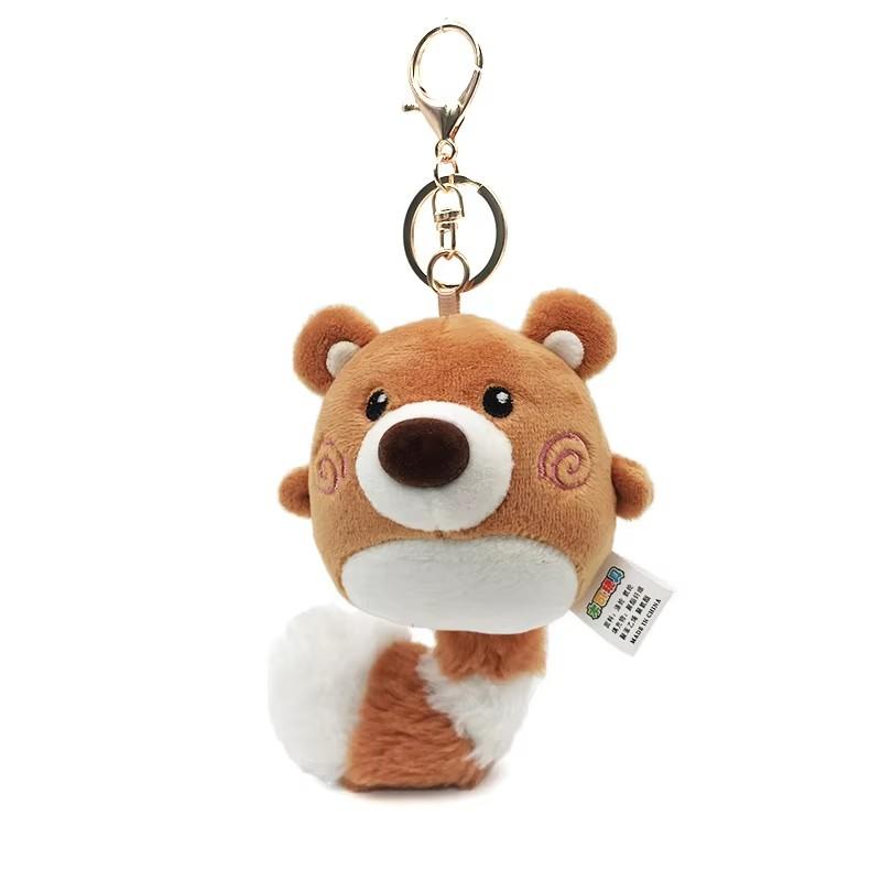 Cute Cartoon Animal Plush Toy Keychain Backpack Keychain Long Leg Frog Bear Lion Bread Dog Teddy Bear Expression Doll Cute Gift