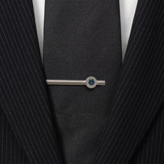 Mila Schon Blue Crystal Glass Cufflinks and Tie Clip Set (msc10412st)