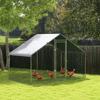 Galvanised Walk In Chicken Coop Hen House w/ Water-Resist Cover, 3 x 1.7 x 1.9m