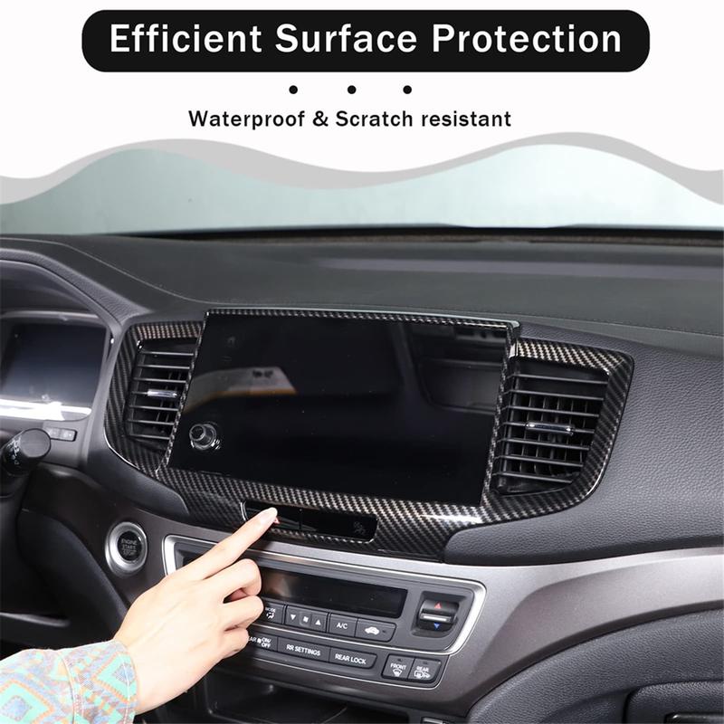 A87Q-For Honda Pilot 2016- Ridgeline 2017- Passport - Car Dashboard Navigation Panel Frame Trim Accessories