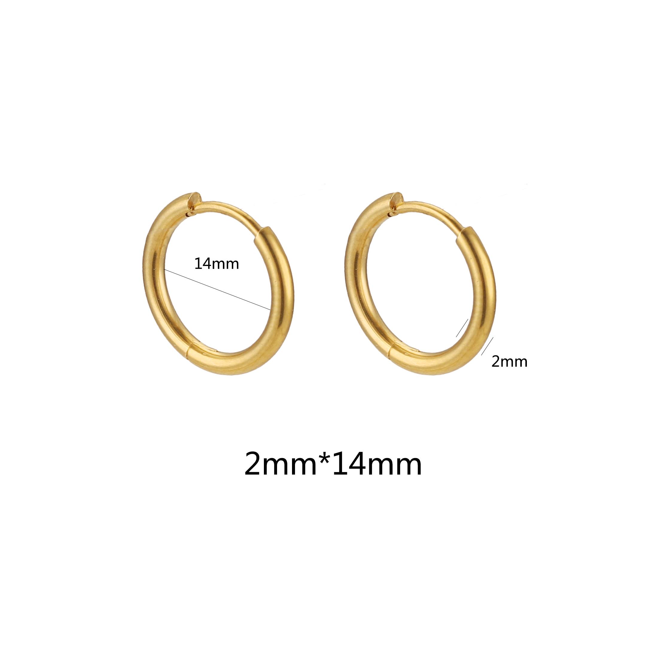 6 шт. Серьги-кольца из нержавеющей стали Женские серьги Мужские Панк Хип-хоп Бижутерия Подарок Модные Покрытые 18К Золотом Циркон Пирсинг Аксессуар