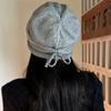 Face Showing Small Pile Hat Autumn and Winter Women's New Woolen Hat Korean Style Fashion Versatile Drawstring Style Cold Hat