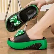 New Cute Bow Platform Slippers For Women Summer Sandals Soft EVA Thick Sole Female Indoor Outdoor Shoes Beach Street Slides