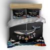 Whale, Stars, Waves Pattern. Bedding Sets Duvet Cover Sets Duvet Covers Pillowcases(1 * Duvet Cover 2 * Pillowcases, Without Duvet Insert)