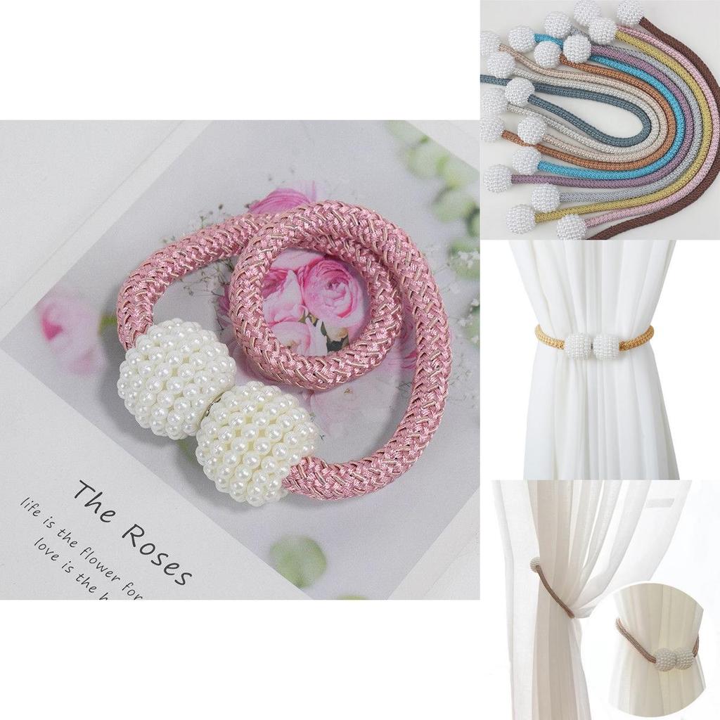 Elegant Magnetic Curtain Tiebacks With Braided Ball Buckle For Stylish Drapery