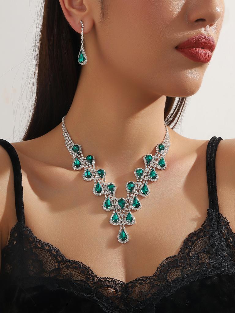 Alloy Necklace Set - Fashionable Banquet Jewelry Chain For Women - Bridal Wedding Jewelry Set