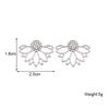Silver Lotus Women's Stud Earrings Hollow Geometric Statement Small Earrings Rhinestone Tiny Ear Jewelry new