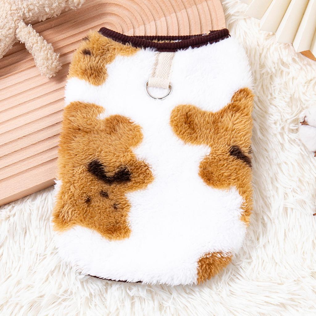 Pet -Winter Fleece Hoodie: Warm Leash-Ready Clothes For Dog (Teddy/Bichon) &