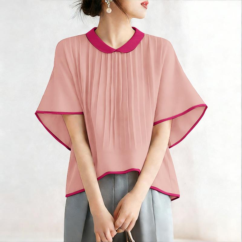 

ZANZEA Women Casual Round Neck Loose Summer Half Sleeve Blouse 5XL рожевий