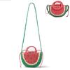 Small Hand-made Braided Bags Beach Summer Straw Bag Fashion Rattan Totes Lady Cute Watermelon Shoulder Bags Women Woven Handbags