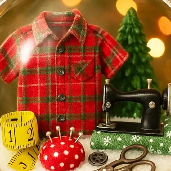 Holiday Sewing Snow Ball Ornaments Retro Sewing Machine Themed Holiday Decor Transparent Ball Hanging Decoration Holiday Keepsakes Gift for Sewers