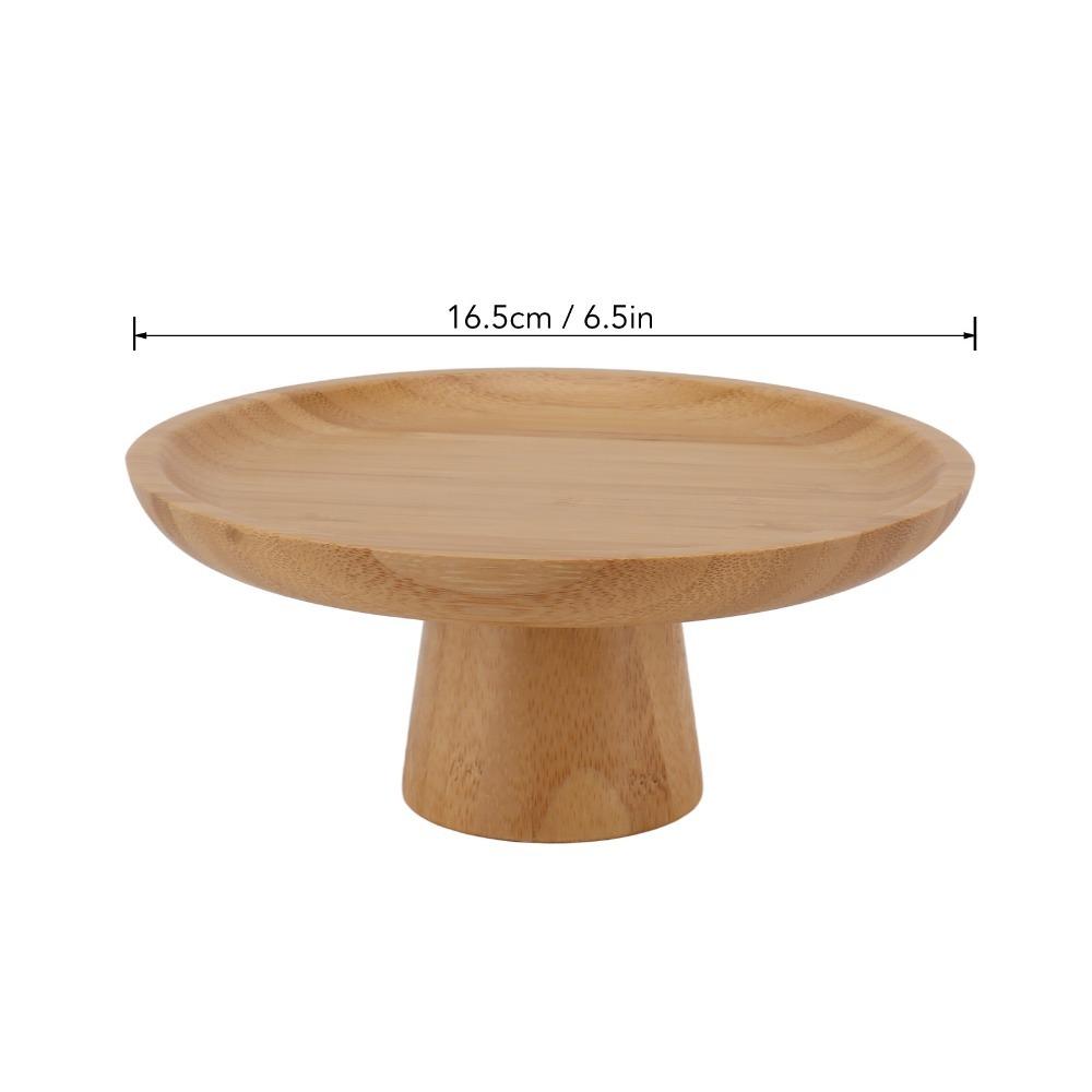 Wooden Cake Stand Tall Foot Display Platter Easy To Wipe Fruit Plate Fruit Arrangement