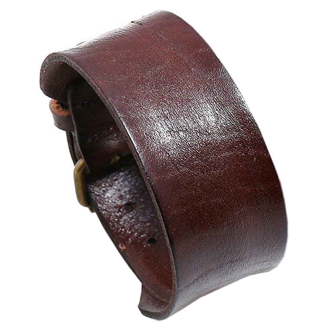 

leather bracelet for leather [Green Piercing] R-buckle men, brown, bangle, bracelet, accessory, jewelry, wide, thick, STB327/BR