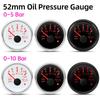 52mm Oil Pressure Gauge With Alarm LED Red Backlight 0-5bar 0-10bar psi Oil Press Gauge Universal for 12V 24V Car Boat Marine