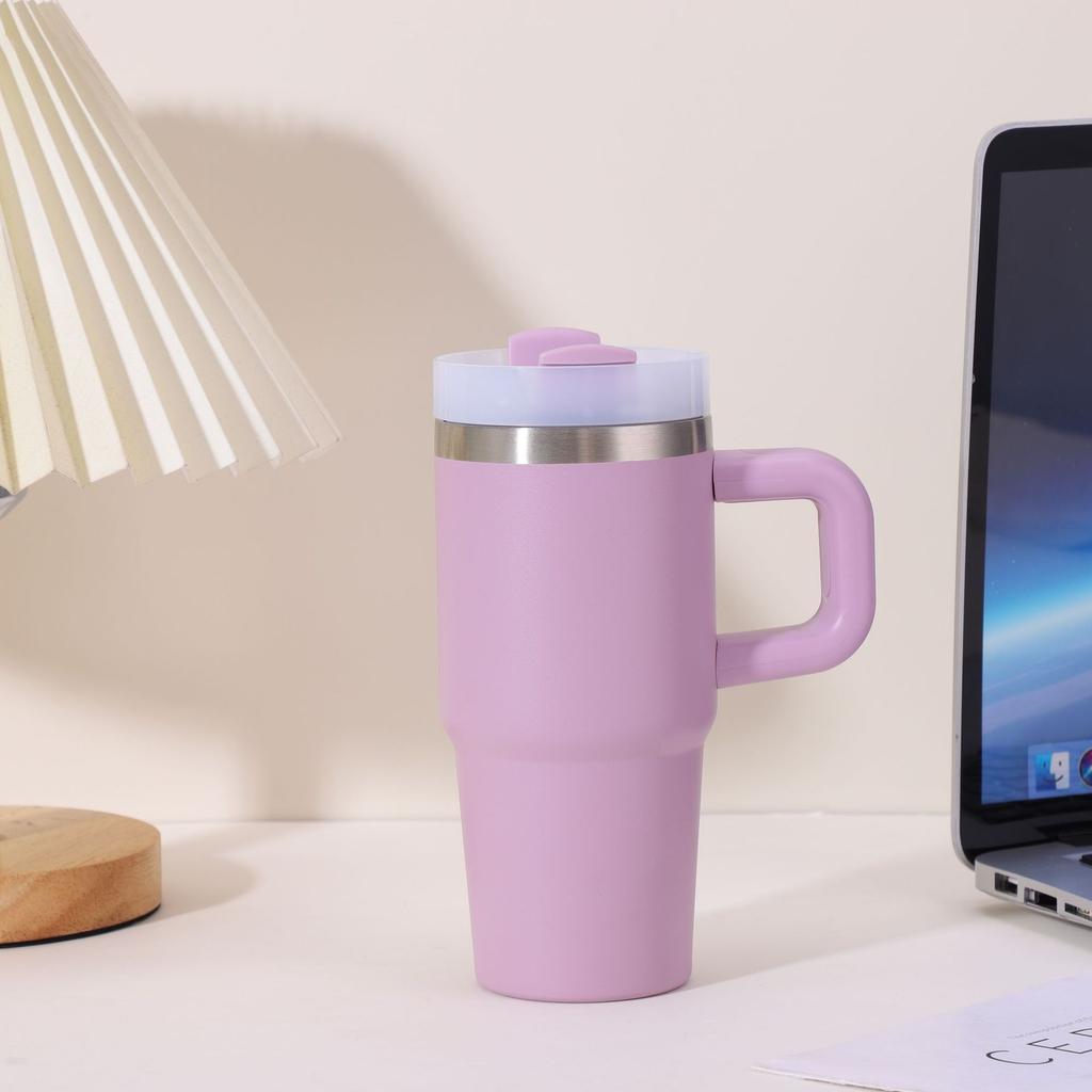 New Double-layer Vacuum 14oz Car Cup Large Capacity 304 Stainless Steel Thermal Insulation Cup with Portable Handle Water Cup