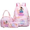 3Pcs/set Anime Demon Hunters Printed Backpack Handbag Pencil Case for Teenager Student Bookbag Schoolbag Women Large Capacity Waterproof Bag