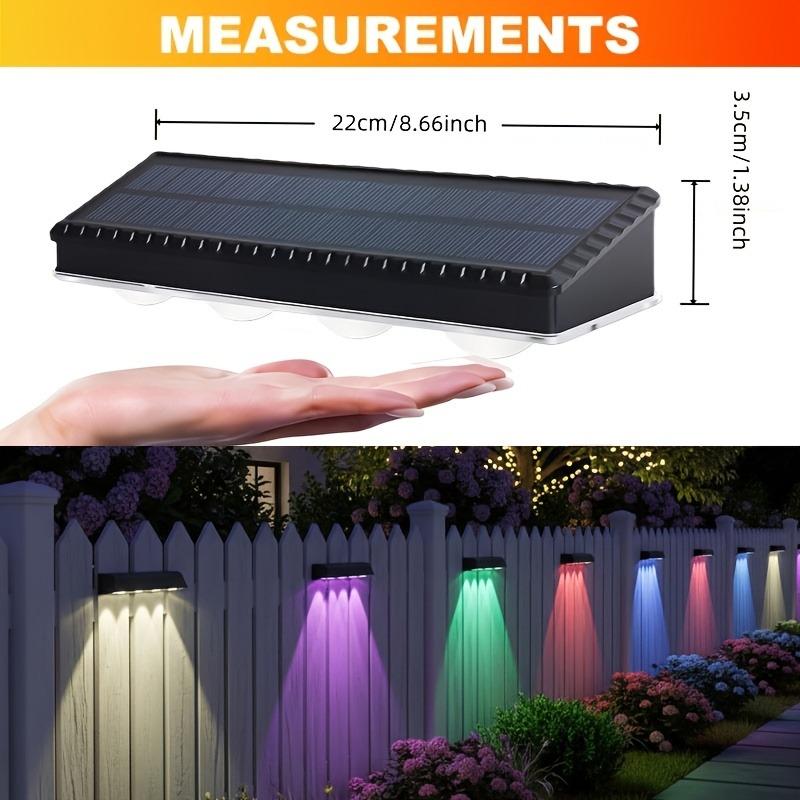 4 sets of RGB outdoor wall lights, featuring intelligent dimming and color-changing modes, semi-embedded installation, suitable for garden, terrace,